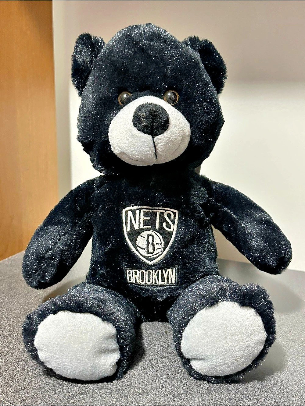 NBA Brooklyn Nets Bear Black & White Plush Bear